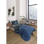 ETE HOMETEX TEK KİŞİLİK LÜX WELSOFT YORGAN MONESTERA İNDİGO 155X215CM 8696474231888